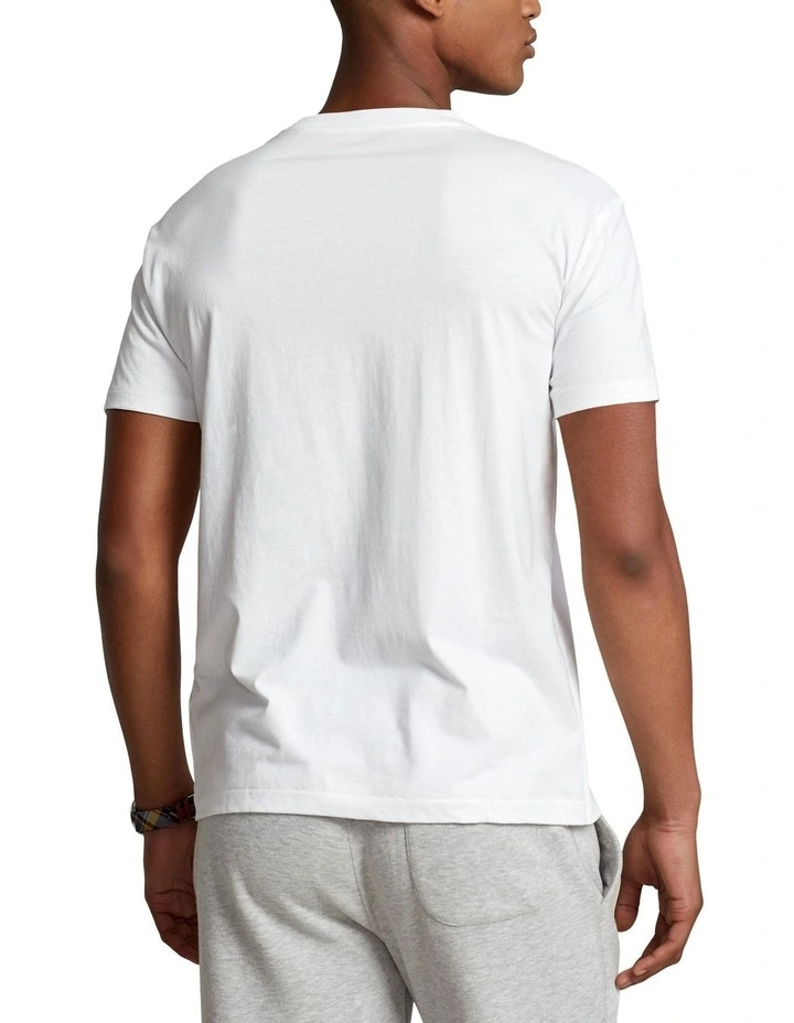 Classic Fit Jersey V-neck T-shirt in White image 2