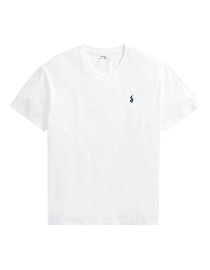 Classic Fit Jersey V-neck T-shirt in White image 4
