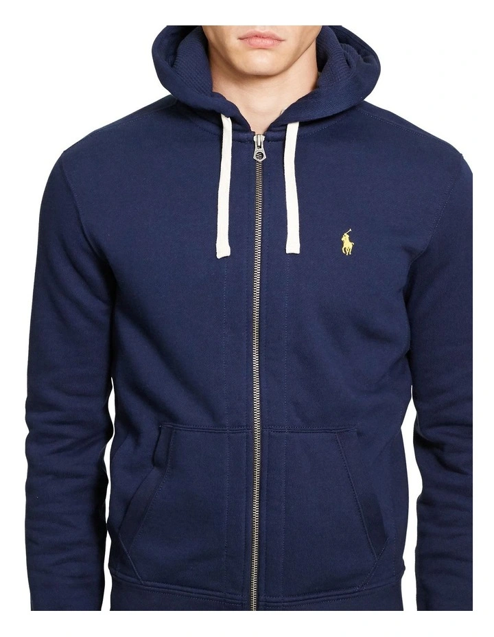 Fleece Full-Zip Hoodie in Blue image 1