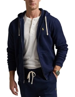 Fleece Full-Zip Hoodie in Blue