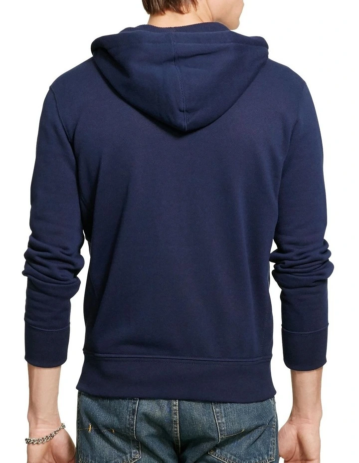 Fleece Full-Zip Hoodie in Blue image 2