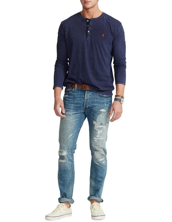 Slub Jersey Henley Shirt image 3