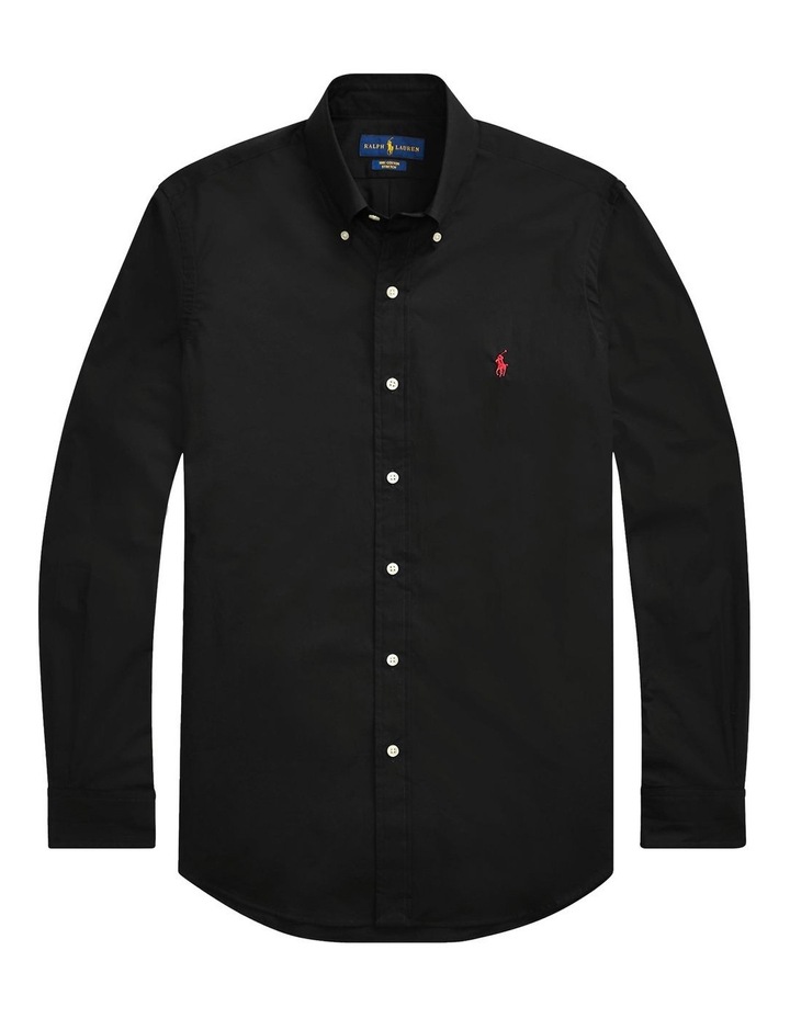 black button up polo