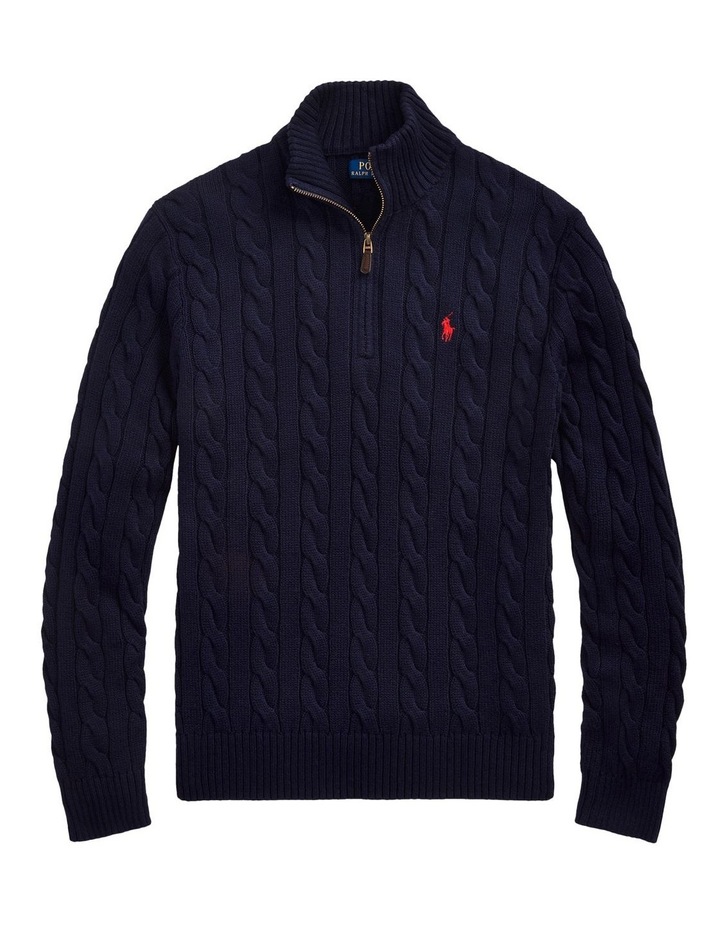 Polo Ralph Lauren Cable-Knit Cotton Quarter-Zip Sweater | MYER