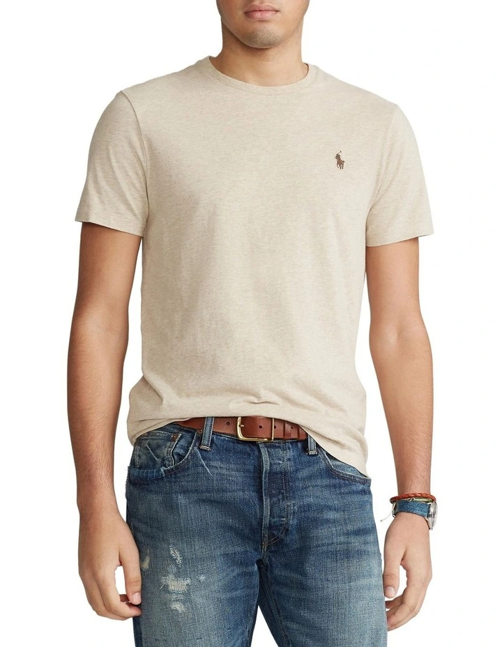 Custom Slim Fit Jersey Crewneck T-Shirt in Grey image 1