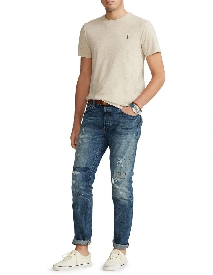 Custom Slim Fit Jersey Crewneck T-Shirt in Grey image 4