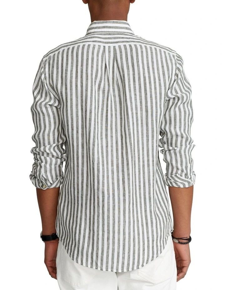 Classic Fit Striped Linen Shirt image 2