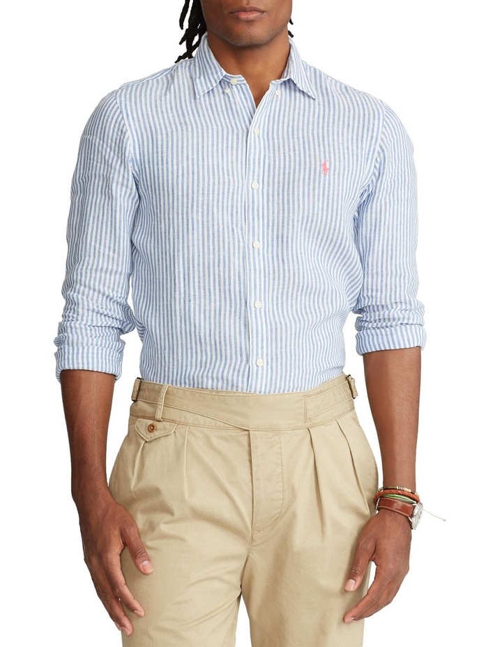 Classic Fit Striped Linen Shirt