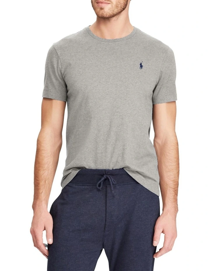 Custom Slim Fit Jersey Crewneck T-Shirt Grey image 1