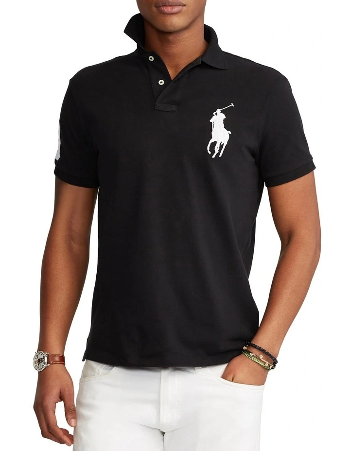 Black ralph lauren custom fit polo clearance