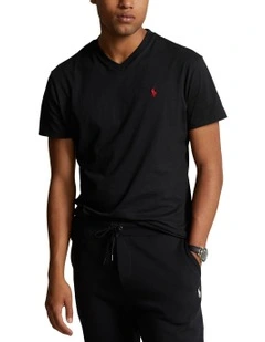 Classic Fit Jersey V-Neck T-Shirt in Black