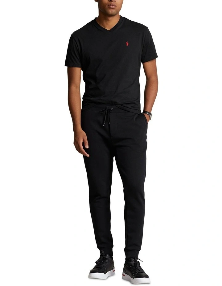 Classic Fit Jersey V-Neck T-Shirt in Black image 3