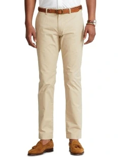 Stretch Slim Fit Twill Pant in Beige