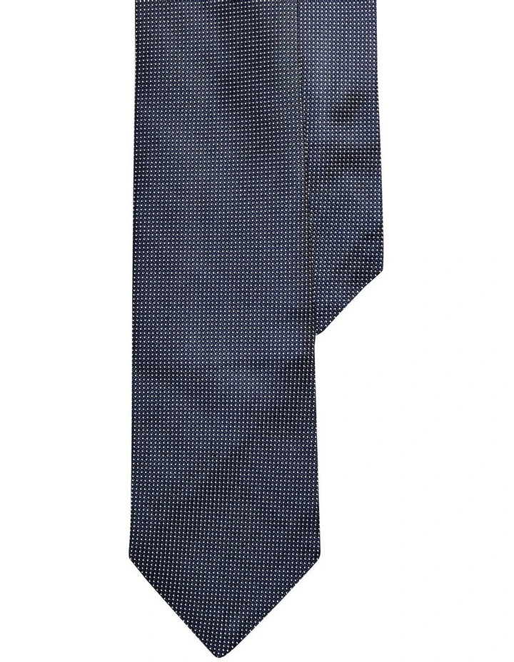 Pin Dot Silk Narrow Tie in Navy image 1