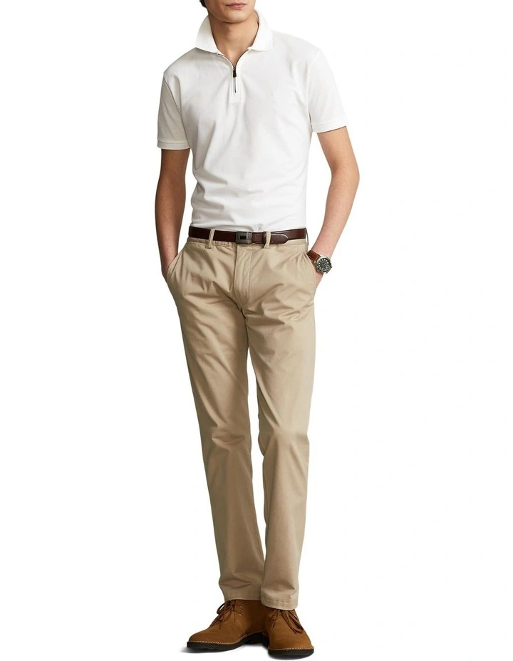 Custom Slim Fit Stretch Mesh Polo Shirt White image 3