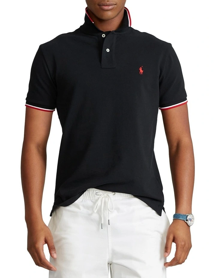 Classic Fit Mesh Polo Shirt Black image 1