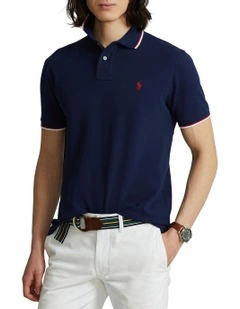 Classic Fit Mesh Polo Shirt Blue