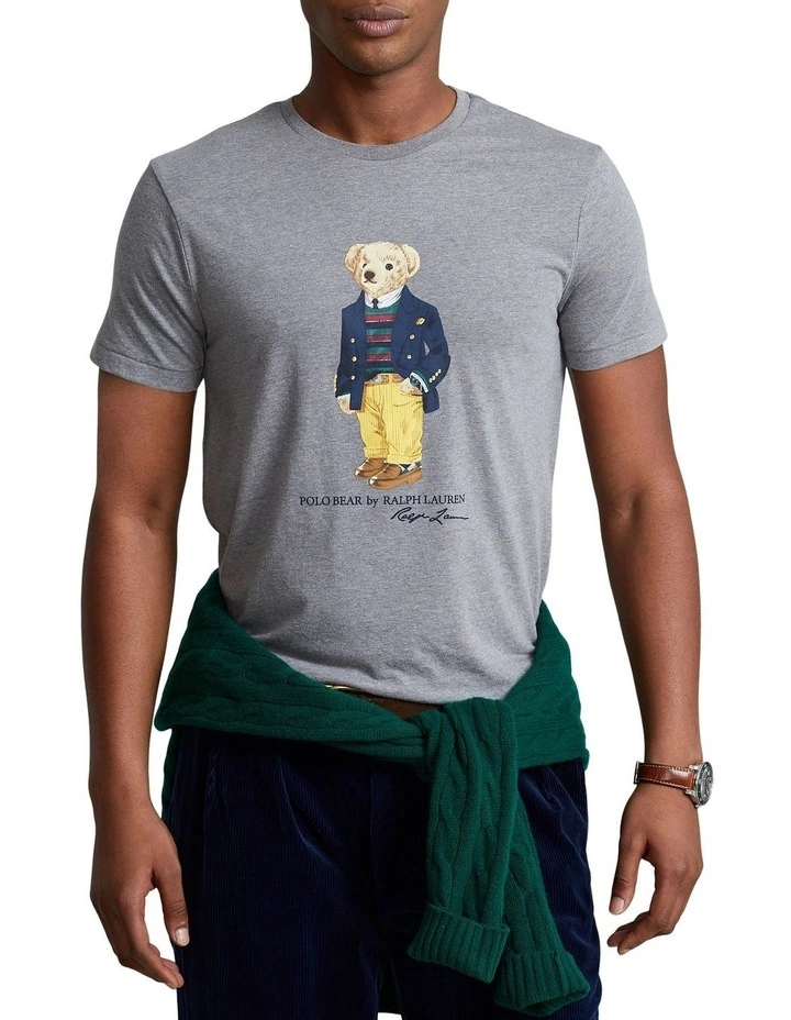 Custom Slim Fit Polo Bear Jersey T-Shirt Grey image 1