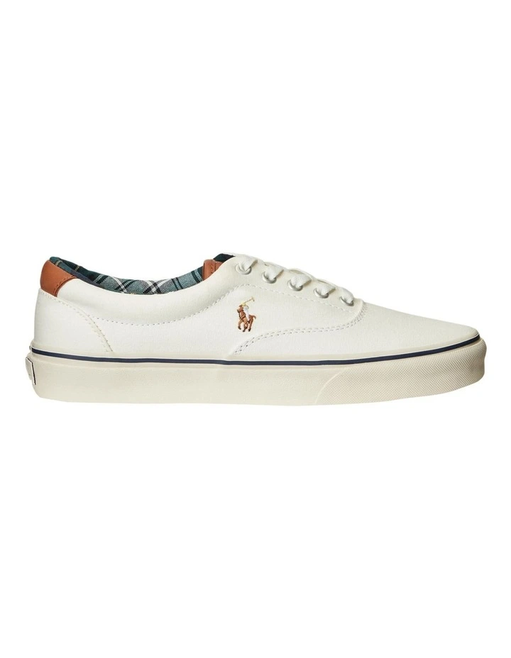 Keaton Leather-Trim White Canvas Sneaker image 1