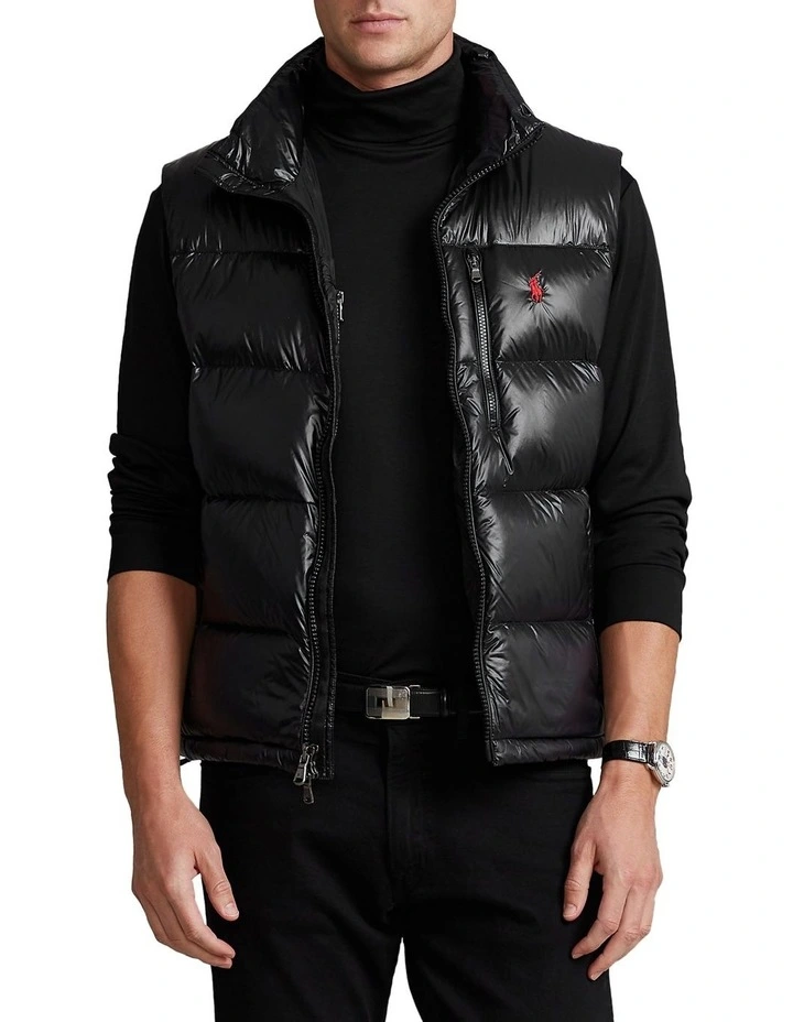 Water-Repellent Down Vest Black image 1
