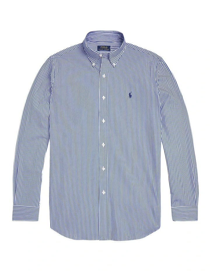Classic Fit Stretch Poplin Shirt in Blue image 1
