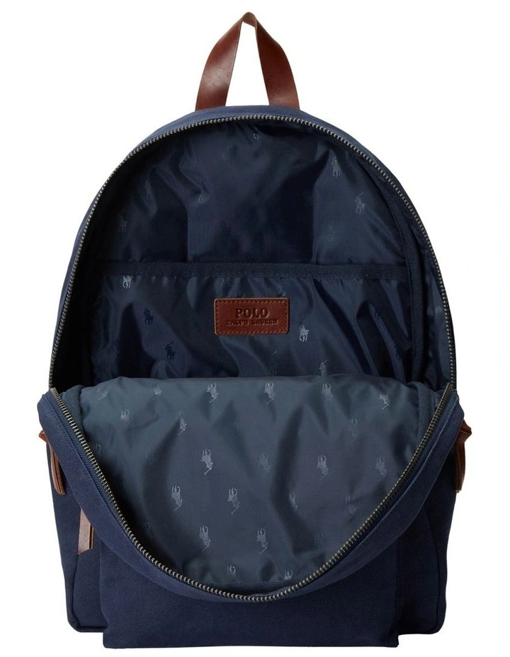 Polo Bear Canvas Backpack in Navy image 4