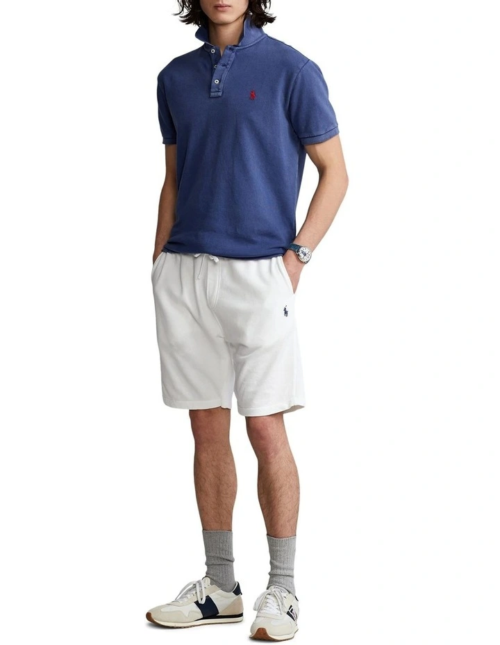 Custom Slim Fit Spa Terry Polo Shirt in Navy image 3