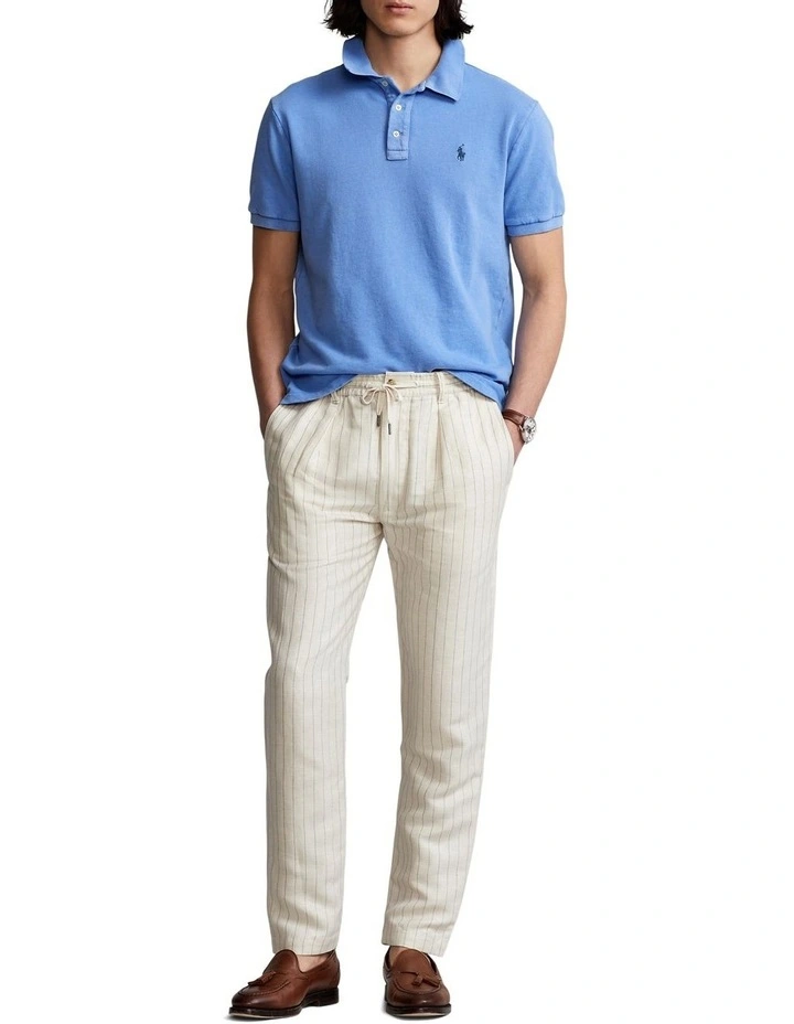 Custom Slim Fit Spa Terry Polo Shirt in Blue image 3