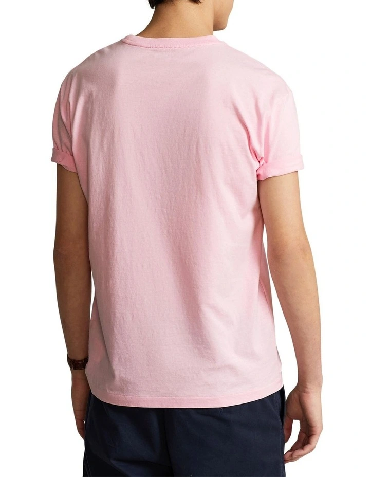 Custom Slim Fit Jersey Crewneck T-Shirt in Pink image 2