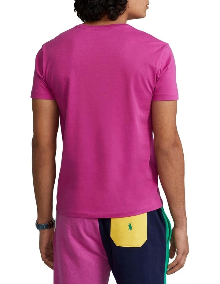 Custom Slim Fit Jersey Crewneck T-Shirt in Bright Pink image 2