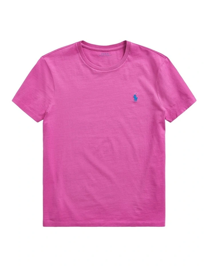 Custom Slim Fit Jersey Crewneck T-Shirt in Bright Pink image 4