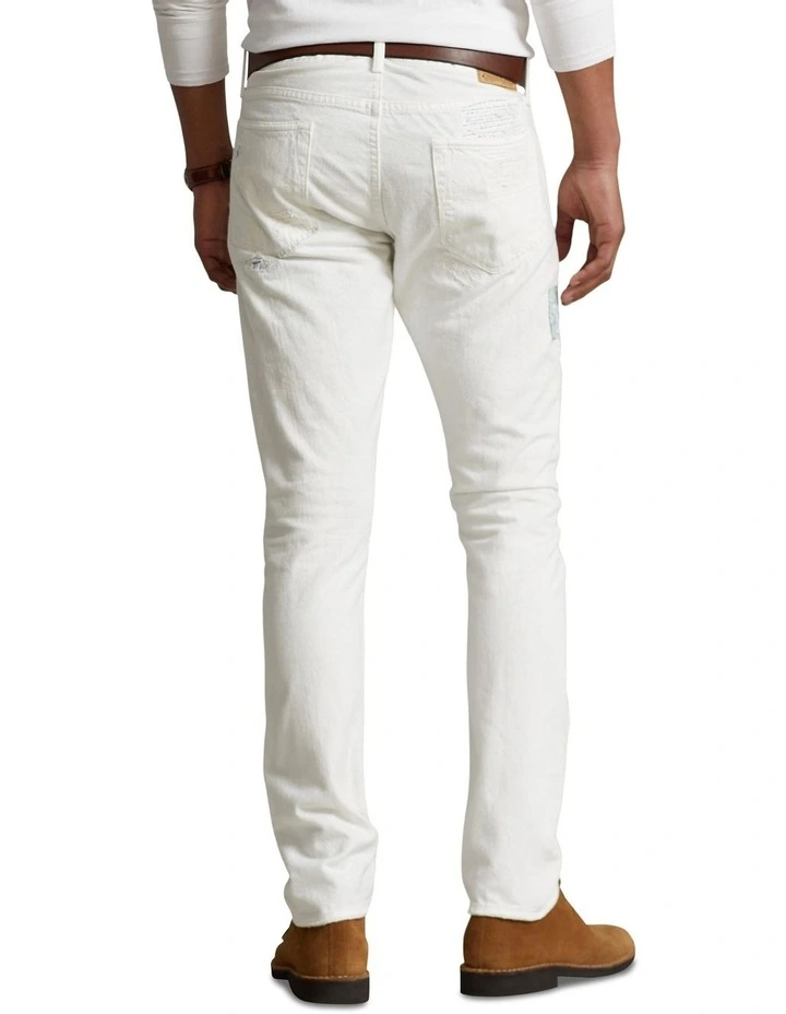 Sullivan Slim Distressed Jean in White image 2
