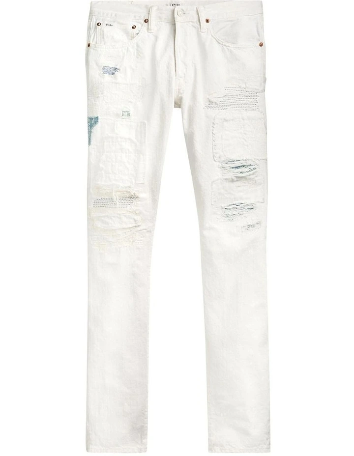 Sullivan Slim Distressed Jean in White image 4