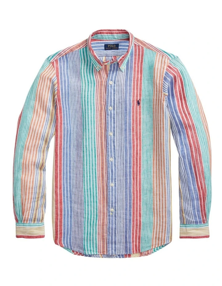 Polo Ralph Lauren Classic Fit Striped Linen Shirt in Multi MYER