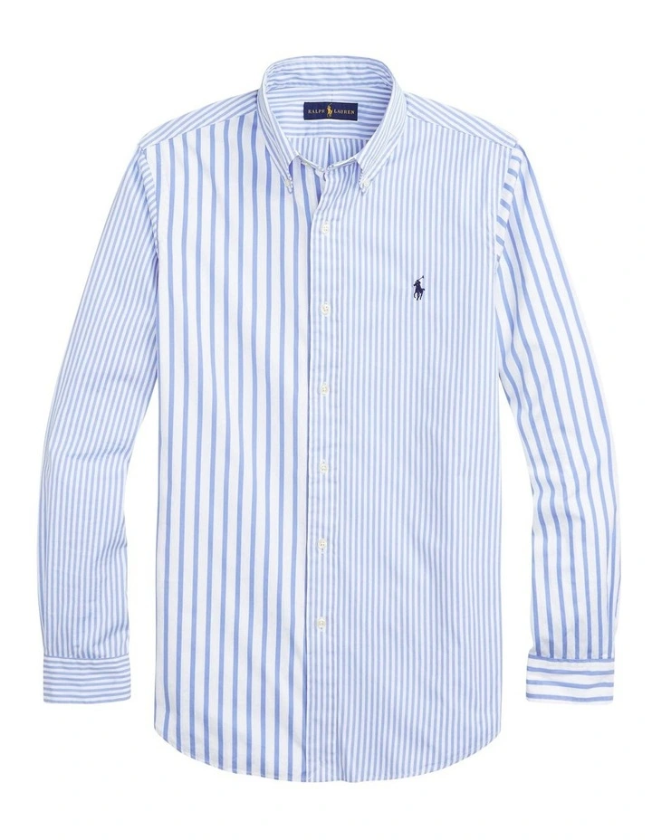 Polo Ralph Lauren Classic Fit Striped Poplin Fun Shirt in Blue MYER - Main Image