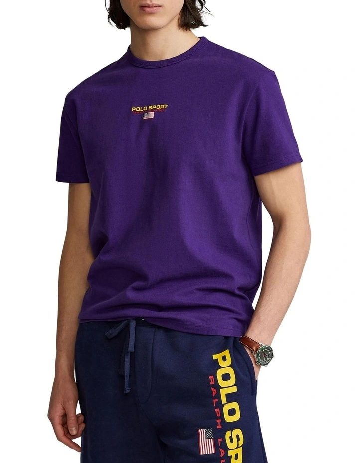Polo Ralph Lauren Classic Fit Polo Sport Jersey T-Shirt in Purple