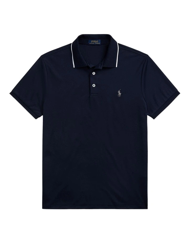 Polo Ralph Lauren Custom Slim Fit Birdseye Polo Shirt in Navy MYER