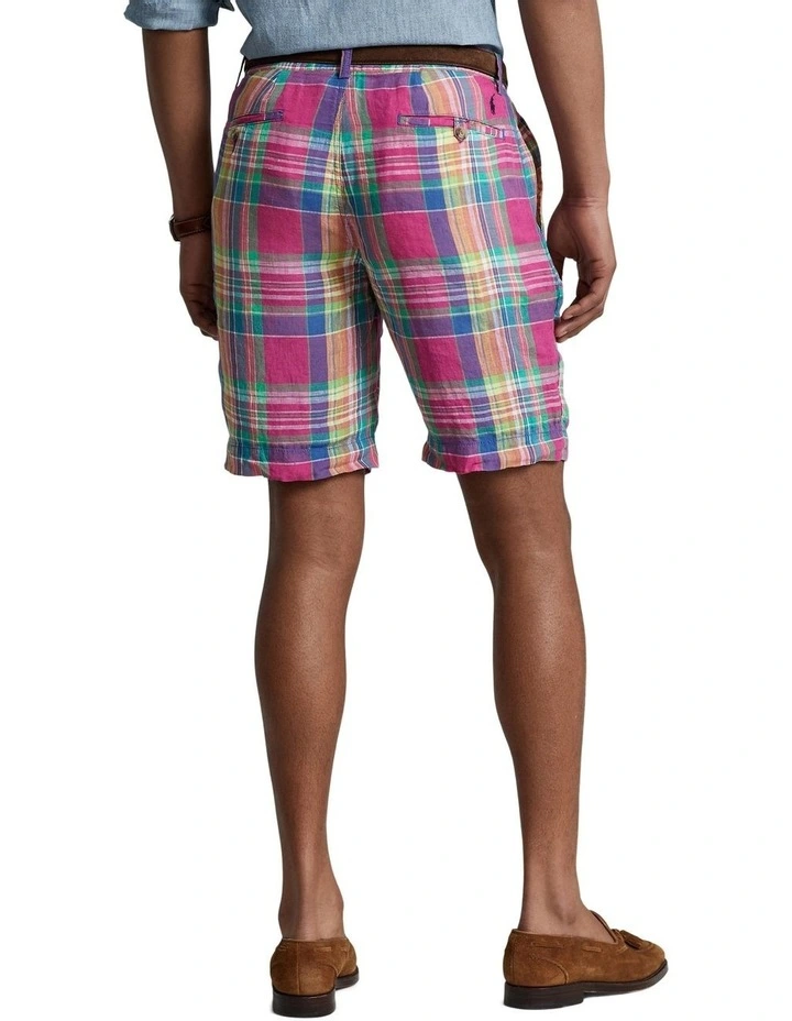 9-Inch Classic Fit Plaid Linen Short In Multi image 2