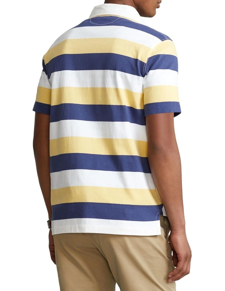 Classic Fit Striped Jersey Rugby Shirt In Multi image 2
