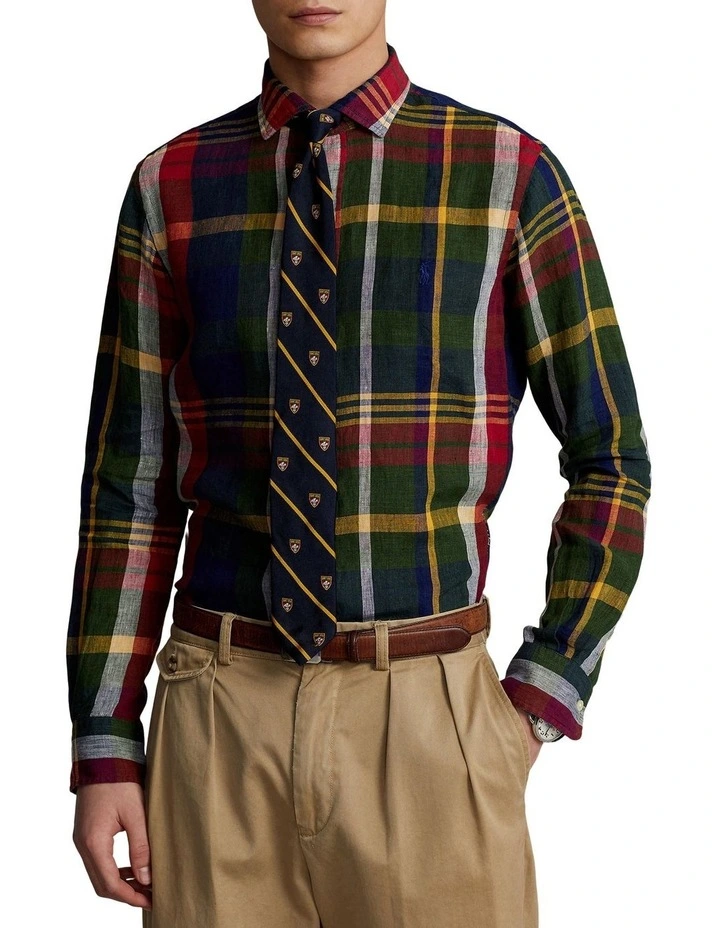 ralph lauren custom fit plaid twill shirt