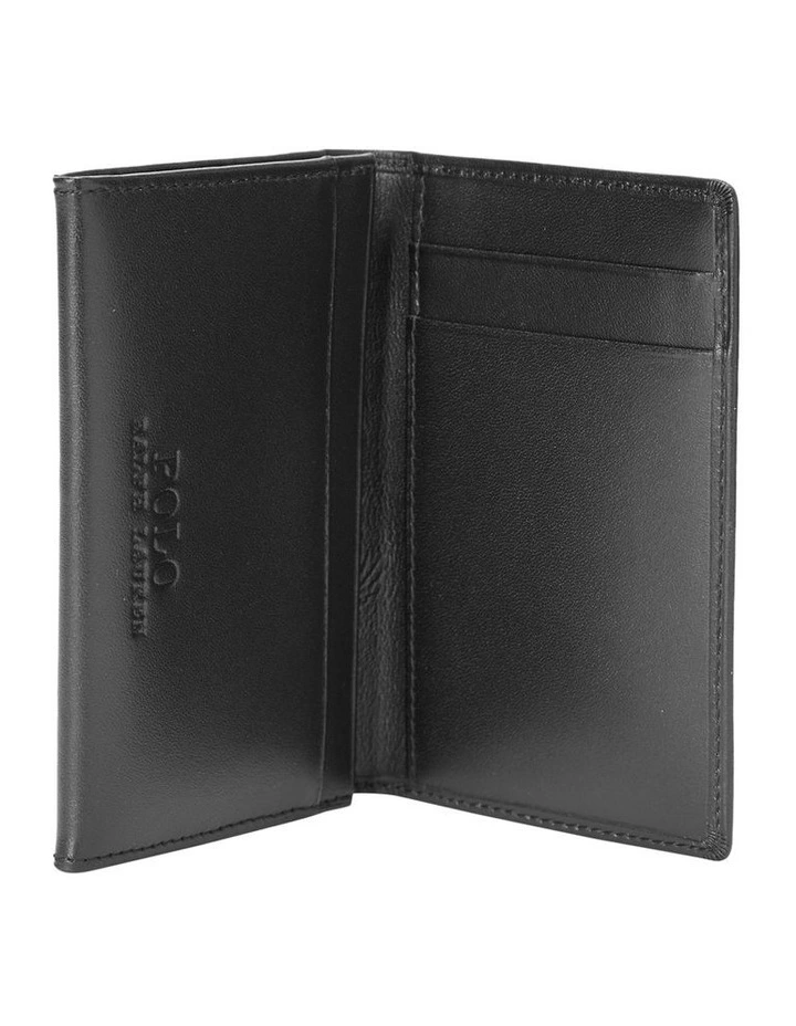Leather Folded Card Case in Black image 3