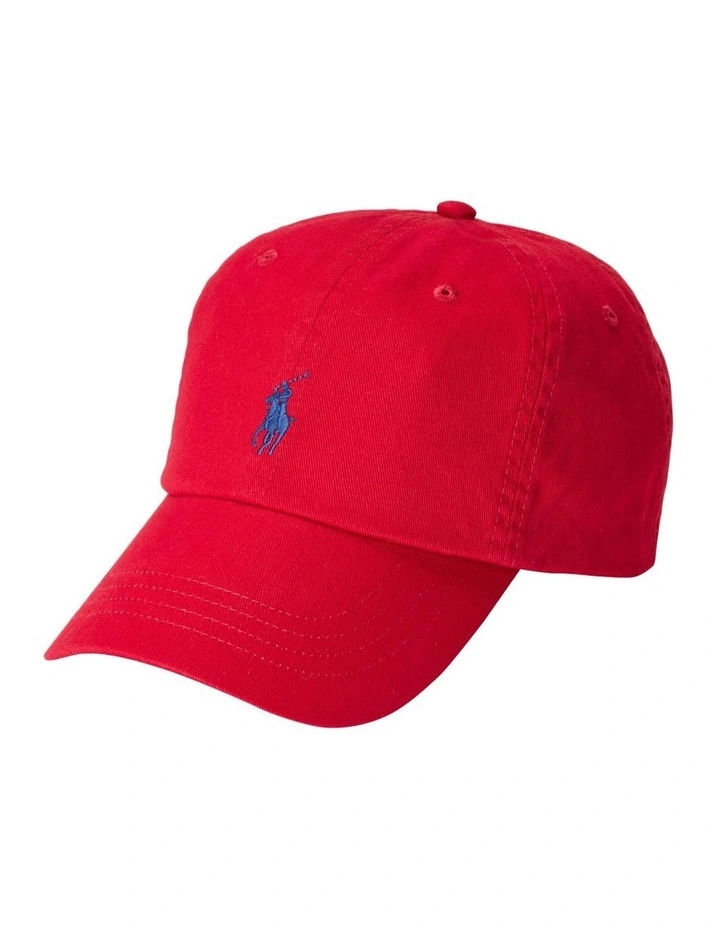 Cotton Chino Ball Cap in Red image 1