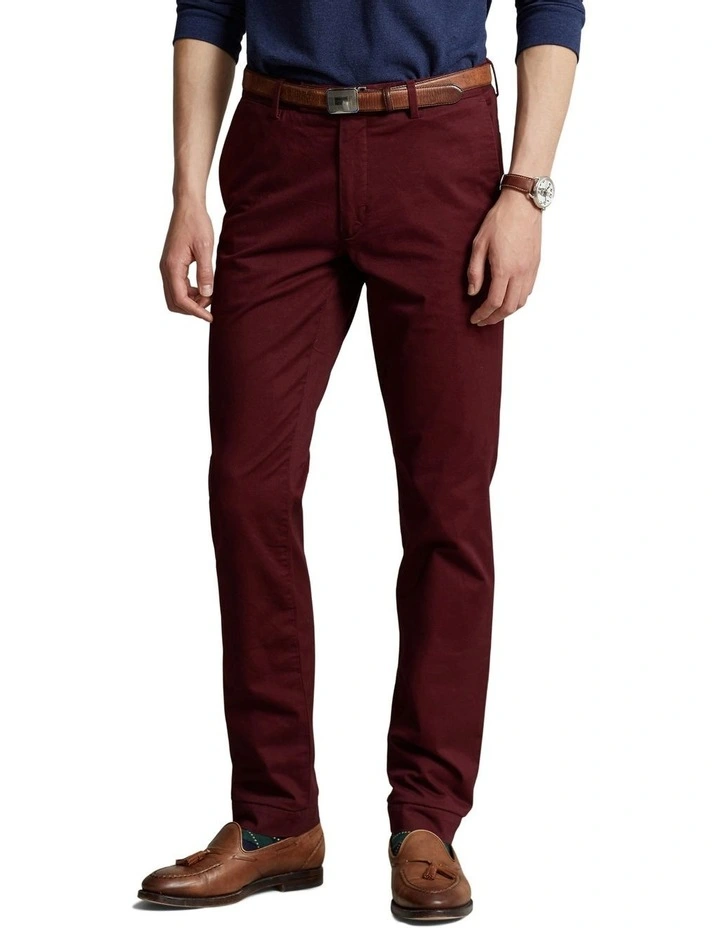 Stretch Slim Fit Chino Pant in Red image 1