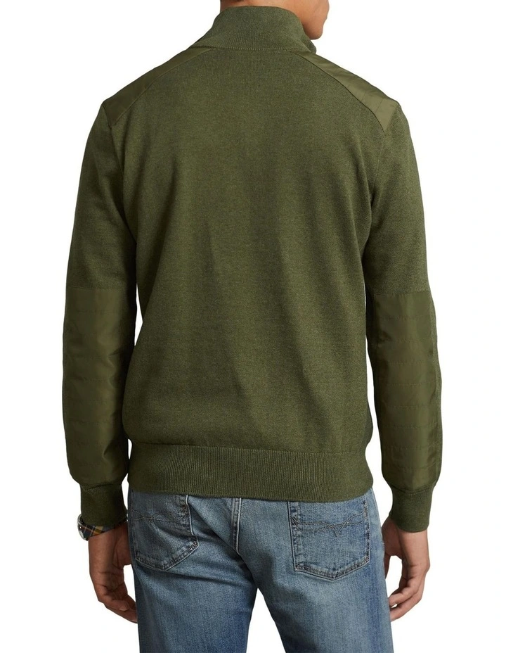 Hybrid Quarter-Zip Sweater in Green image 2