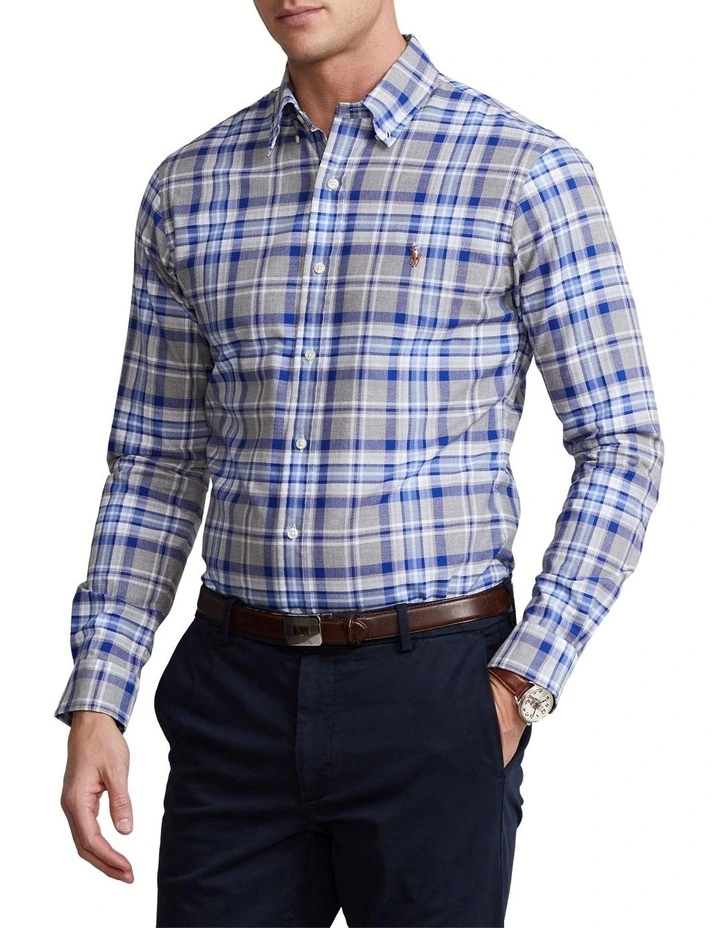 Classic Fit Plaid Oxford Shirt in Multi image 1