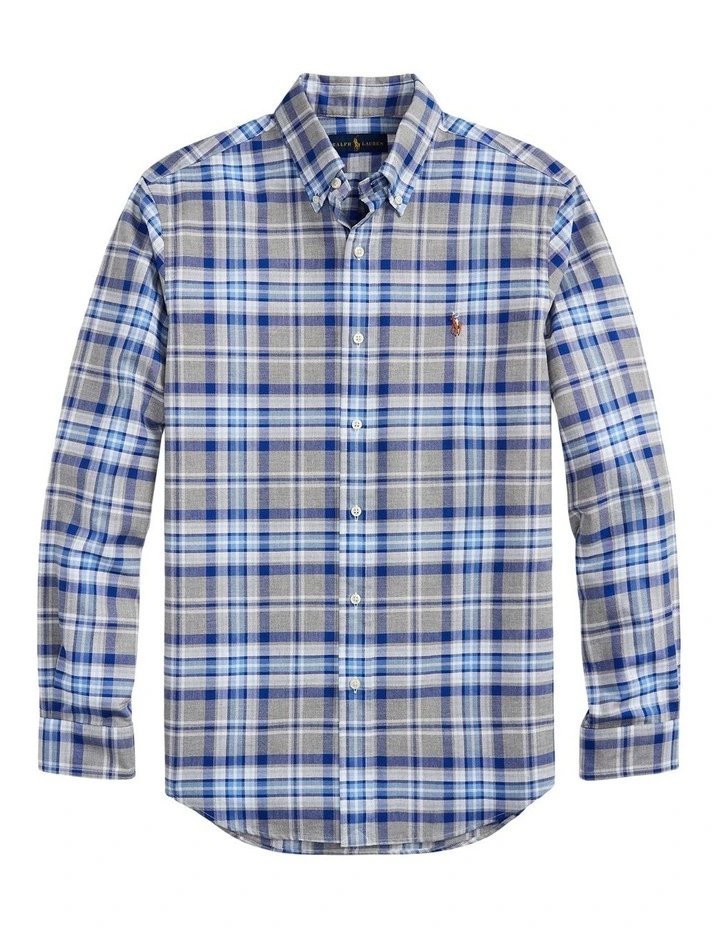 Classic Fit Plaid Oxford Shirt in Multi image 4