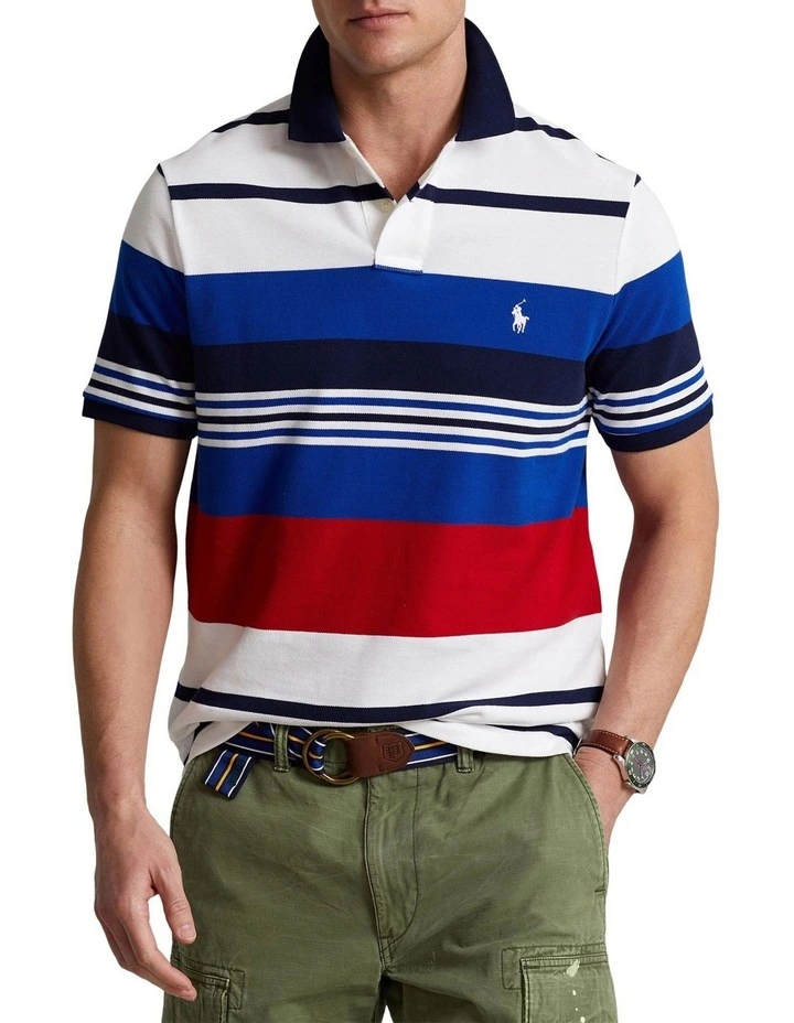 Polo Ralph Lauren Classic Fit Striped Mesh Polo Shirt in Multi MYER
