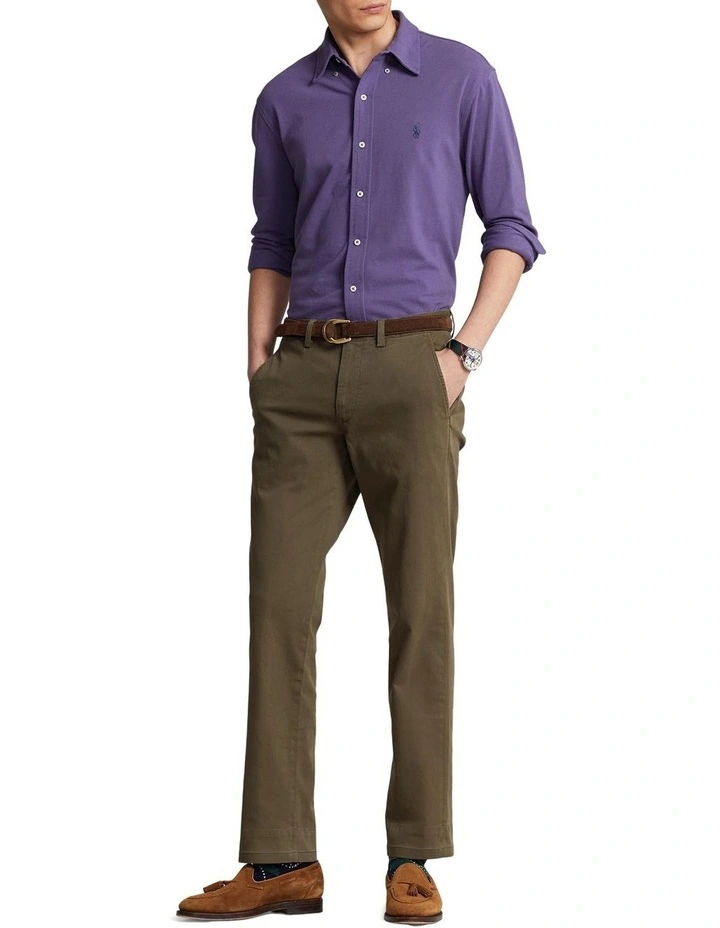 Stretch Straight Fit Chino Pant in Green image 3