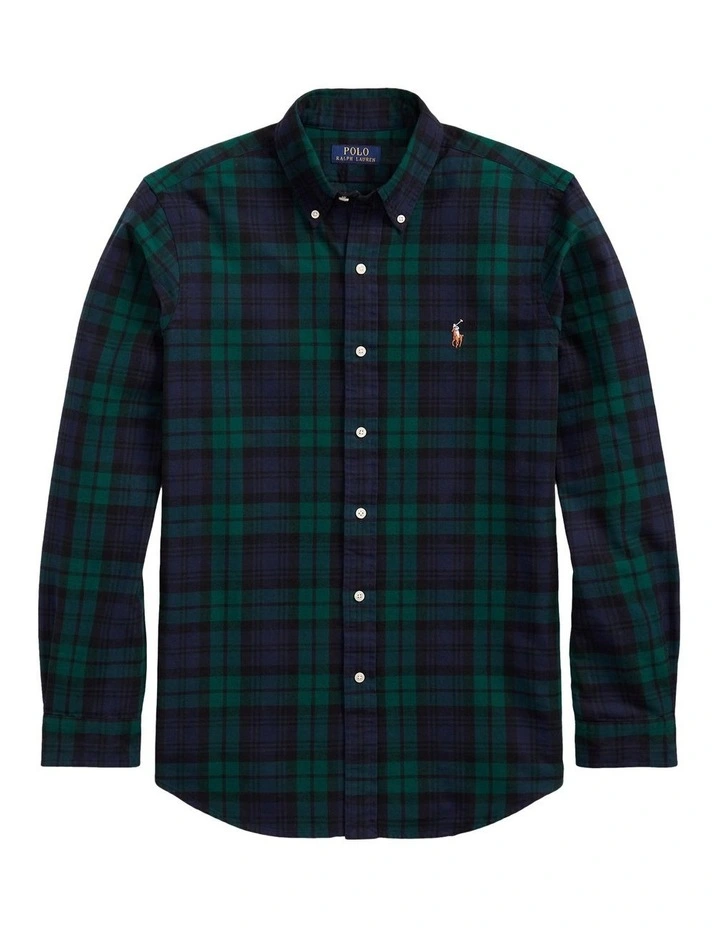 Classic Fit Plaid Oxford Shirt in Multi image 4