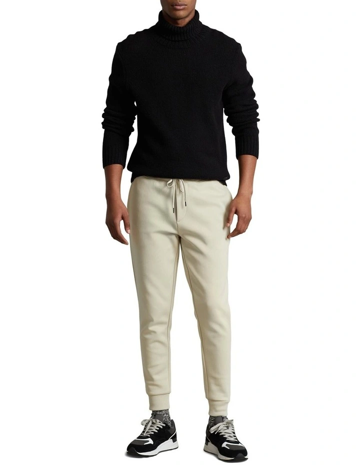 Double-Knit Jogger Pant in Beige image 3